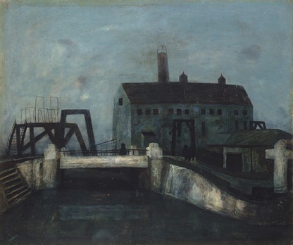松本竣介《Y市の橋》1943年 油彩・キャンバス 61.0×73.0cm 東京国立近代美術館蔵