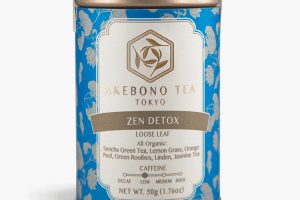 『ZEN DETOX（ゼン デトックス）』（2,700円、50g）煎茶などの茶葉を基調に、レモングラスやリンデン、オレンジピールを加えたブレンドは爽快な味わい。原料：有機緑茶、（以下すべて有機栽培）レモングラス、オレンジピール、グリーンルイボス、リンデン、ジャスミン茶