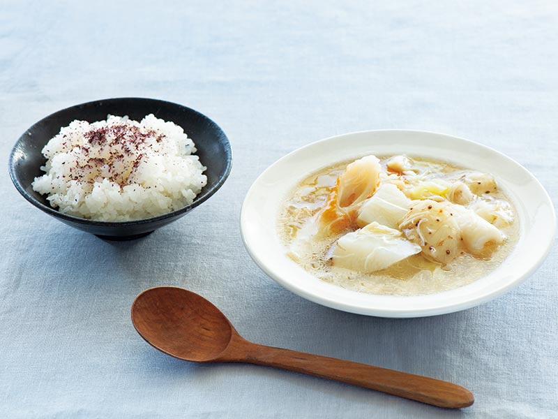 【帆立缶と長芋のとろみスープ+ゆかりごはんのレシピ】ワタナベマキさんのがんばらない料理。