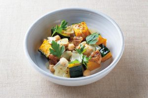 【かぼちゃ、ひよこ豆、玉ねぎのクミン風味のレシピ】上田淳子さんのがんばらない料理。