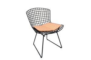 Bertoia Side Chair with seat pad Eclat Weave by Anni Albers