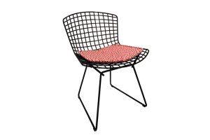 Bertoia Side Chair with seat pad Eclat Weave by Anni Albers