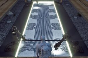 「鑑賞は作品を囲むプラットフォームの外側から」（ブルージュさん）。