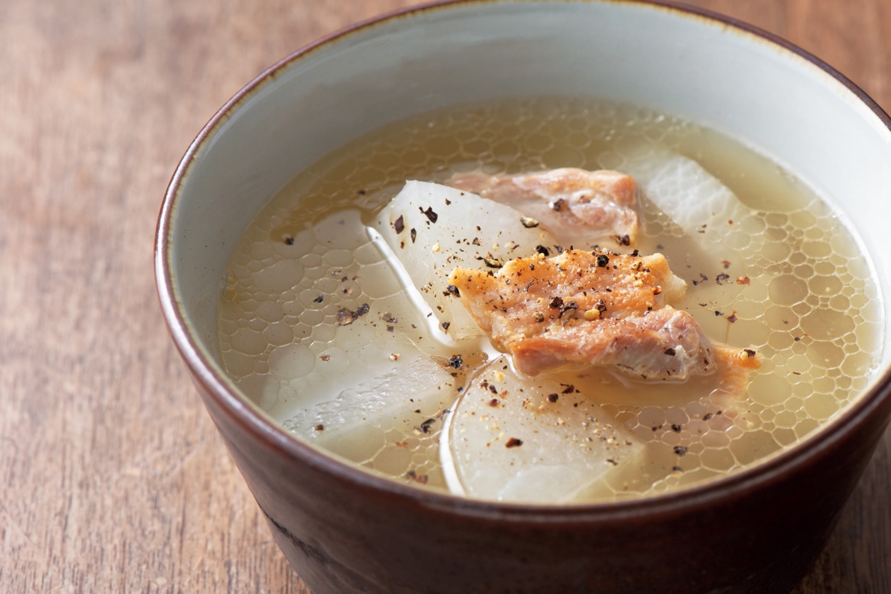 豚バラ肉と大根のスープと、2つのアレンジ料理【飛田和緒さんのレシピ】。