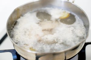 茹で汁はスープに展開できる。