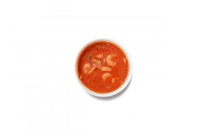 「トムヤムクン風スパイシースープ」（399円）トムヤムクン風のスープに、MSC認証の甘えび入り。