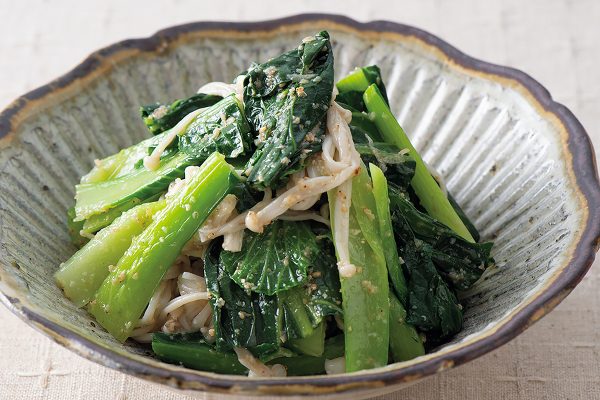 小松菜をおいしくゆでるコツと和え物レシピ。