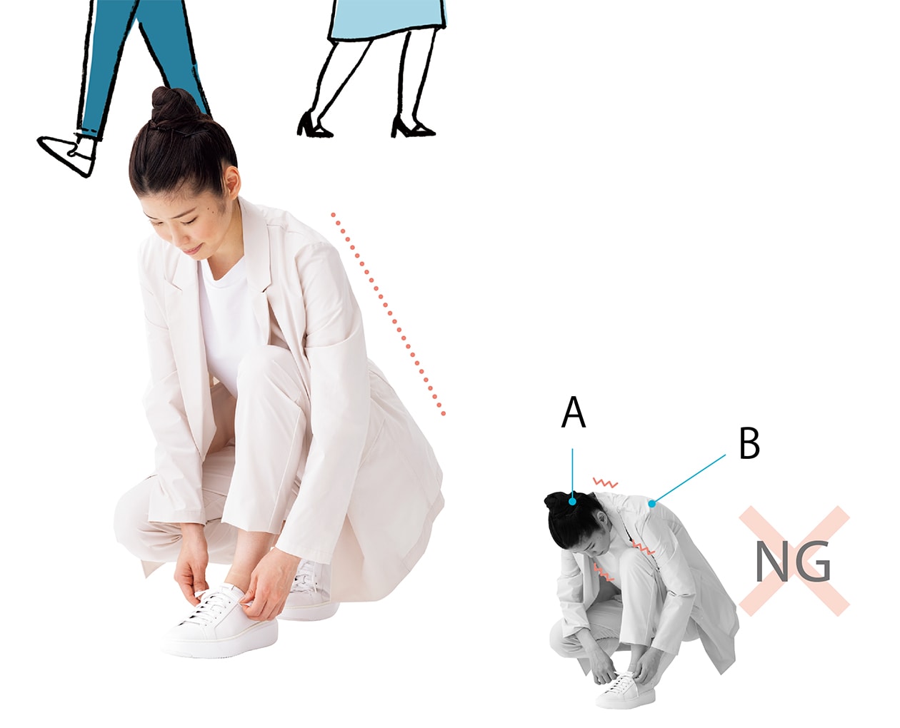 座る、立つ、歩く、家事をする…日常の様々なシーンで試したい「疲れない動き方」。 | 健康 | クロワッサン オンライン