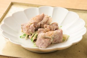 塩豚のほうじ茶しゃぶしゃぶ水菜巻き【京名物で作る惣菜レシピ】