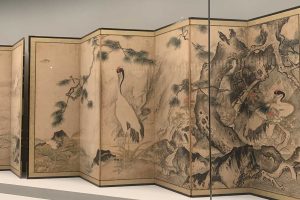 重要文化財　四季花鳥図屏風　雪舟筆（室町時代、京都国立博物館）雪舟は山水画だけでなく花鳥画や仏画も多く手がけた。