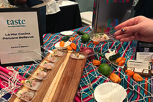 「ラ・マール・ベルビュー（La Mar Bellevue）」というシアトルのダウンタウン中心にあるペルー料理レストランのセビーチェ