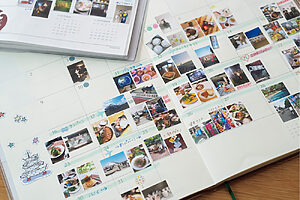 スマホの写真をインデックスプリントにして手帳に貼ったもの