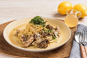 サバの爽やか和風レモンパスタ