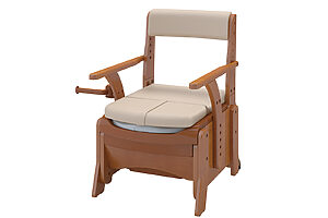 ポータブルトイレは、衛生上の理由からレンタルではなく販売商品となる。安寿 家具調トイレ セレクトR コンパクト 5万6,100円〜