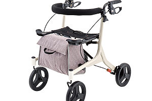 スーパーなどの買い物カゴを上に載せて移動できる、屋外用ショッピング歩行車。保冷バッグ付き。ショッピングターン 月額310円