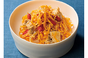 帆立、にんじん、アーモンド、クコのナムル風