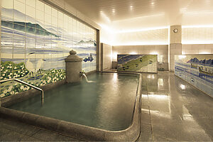 額田王が詠んだ熟田津の海を描いた女性大浴場