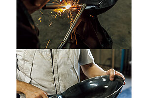 山田工業所の日本で唯一の製法で完成する中華鍋