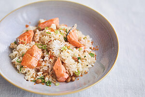 鮭と納豆のチャーハン