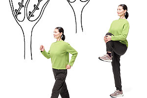 「膝引き上げウォーク」で効率的に血液循環を