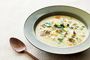 牡蠣の酒粕チャウダー