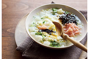 たらことかぶの玄米スープ