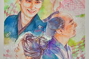 『べらぼう〜蔦重栄華乃夢噺〜』41話イメージイラスト／つよにとっては、蔦重も歌麿も「私の息子さ」／南天