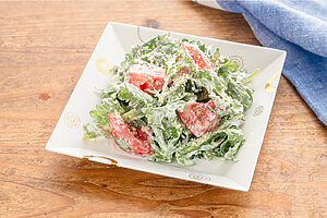 （4）器に盛り、仕上げに粉チーズをふる