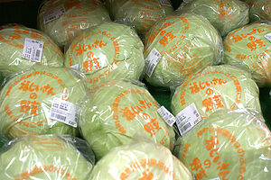 綾町でその日に採れた野菜が並びます