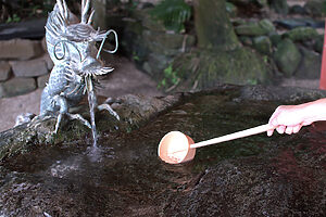 参拝前には手水舎で手と口を清める