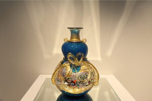 花器　金・プラチナ象嵌「光琳」