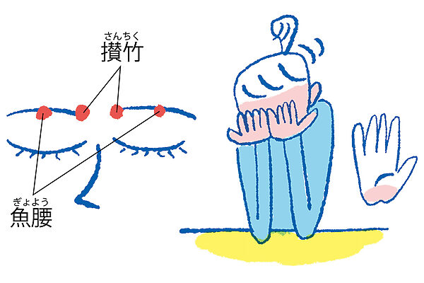 眼精疲労をやわらげるツボ押し＆頭皮マッサージ