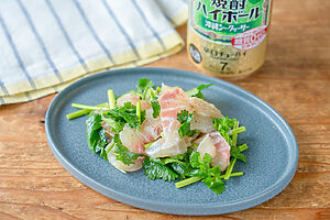 【ぐっち夫婦のお酒とおつまみ】鯛とパクチーのレモンナンプラー和え×焼酎ハイボール