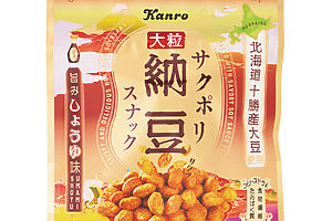 北海道・十勝産大粒納豆をフリーズドライに。軽い食感ながら1袋で7.9gのたんぱくが摂れる。携帯食としてバッグに忍ばせても。サクポリ納豆スナック旨みしょうゆ味 257円〈たんぱく質7.9g〉（カンロ カスタマーセンター TEL：0120-88-0422）＊価格は編集部調べ。パッケージリニューアル予定
