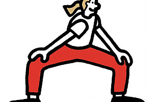 片方の肩を前に出してゆっくりひねる。反対側も同様に