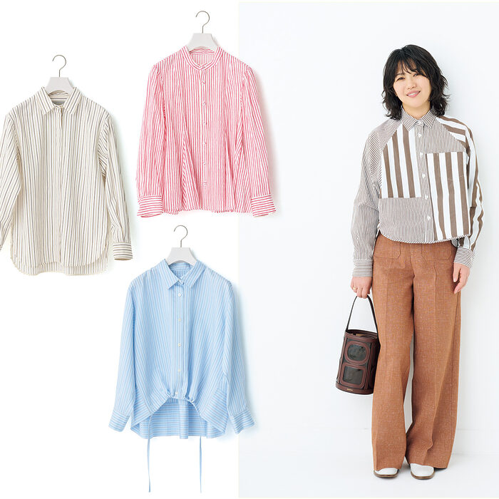 一枚で。アウターとして。多才なストライプシャツ──大沼こずえの「ずっとの、おしゃれ」