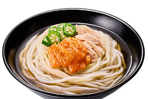 牛骨エキスをベースとしたスープの「レンジで冷たい 盛岡風冷麺」 ※調理例