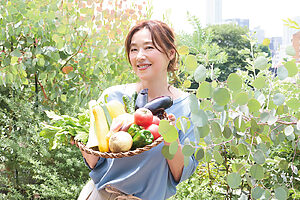 「自分で育てている夏野菜から元気をもらっています」（大塚さん）