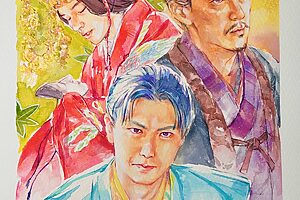 『豊臣兄弟！』25話イメージイラスト／ついに登場！森乱（市川團子）と、長宗我部元親（磯部寛之）。目前に迫る波乱を見据えるかのような織田信長（小栗旬）／南天