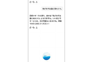 音声会話中は画面下部中央に「オーディオアニメーション」と呼ばれる地球のような青いマークが浮かびゆらめく