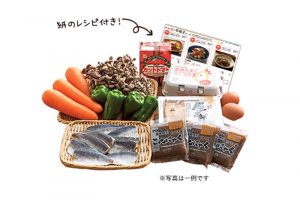 食材は国産中心のパルシステム基準。うまく使いきれるようシステム化されたレシピと一緒に届く。1,500〜2,000円（パルシステム TEL:0120-53-4400）